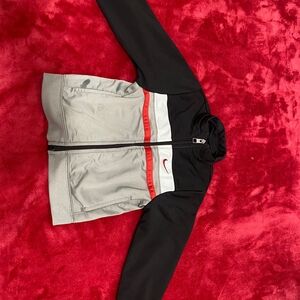 Black and Gray Sweater with Red